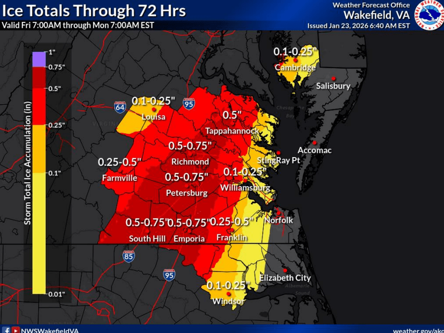 Dominion Energy expects widespread power outages due to winter storm